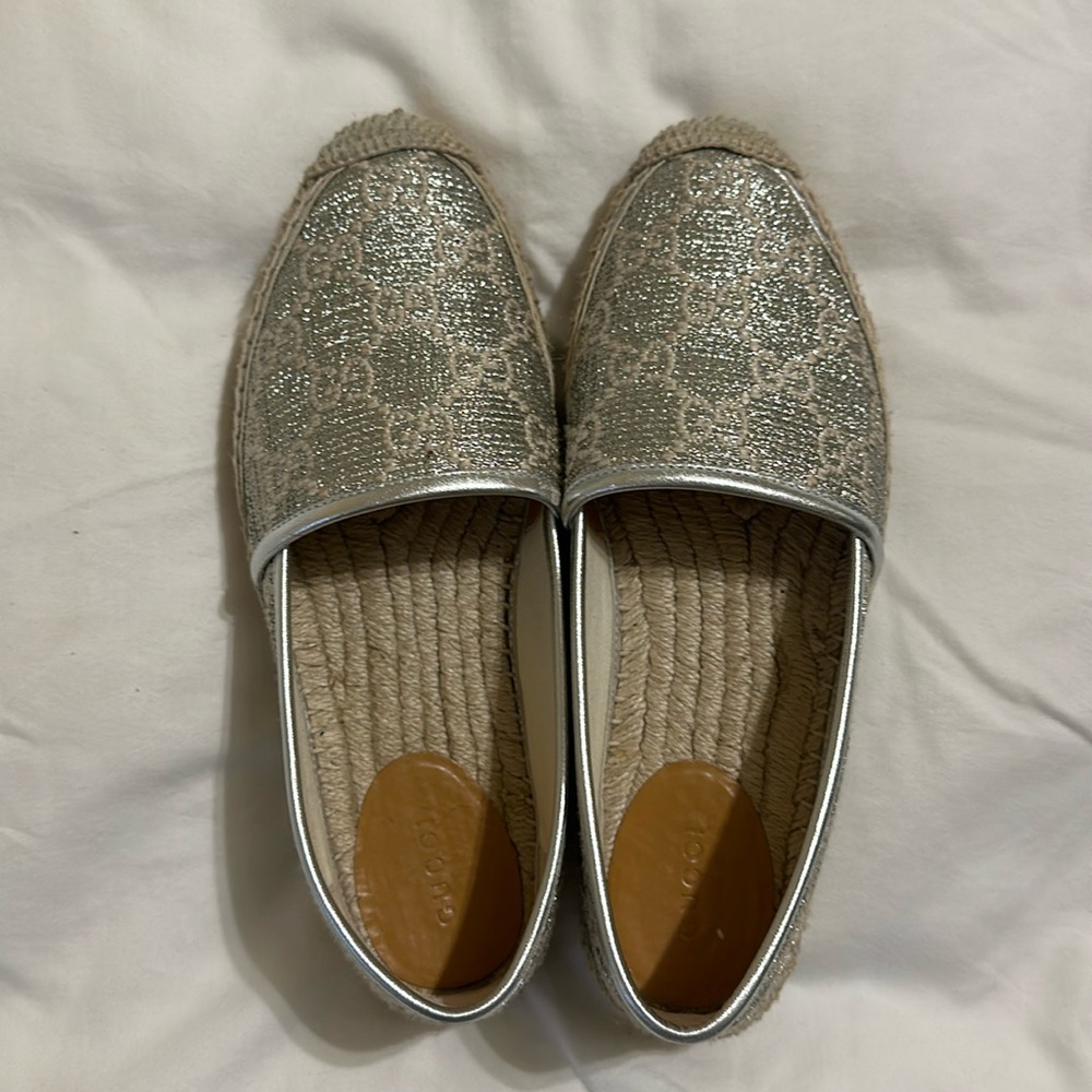Gucci Metalic Flat Espadrilles